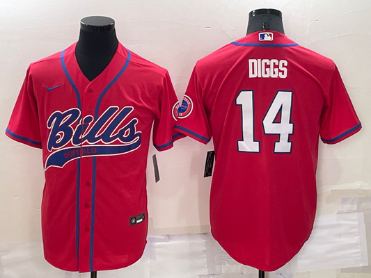 Men's Buffalo Bills Stefon Diggs Red Game Jersey Joint Edition