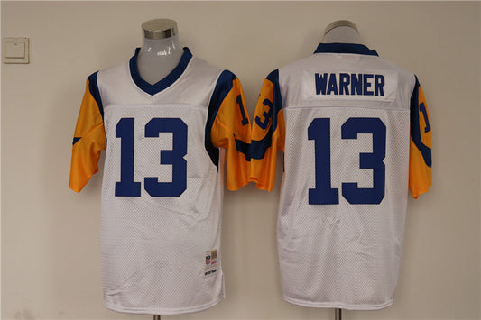 Men's San Louis Rams Kurt Warner Mitchell & Ness White Legacy Replica Jersey