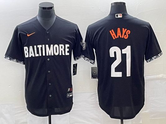 Men's Baltimore Orioles Austin Hays Black 2023 City Connect Replica Player Jersey