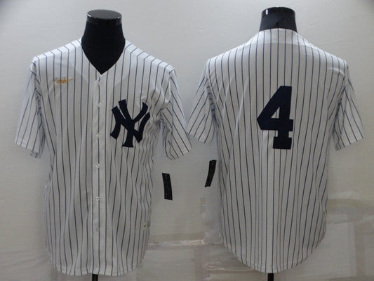 Men's New York Yankees Lou Gehrig White Home Replica Player Name Jersey