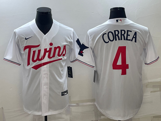 Men's Minnesota Twins Carlos Correa White Home Replica Player Jersey