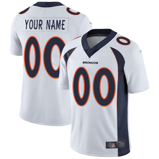Men's Denver Broncos White Custom Game Jersey