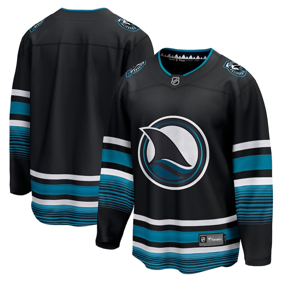 Custom Men's San Jose Sharks Fanatics Black Alternate Premier Breakaway Jersey