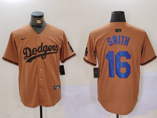 Men's Los Angeles Dodgers Will Smith Brown Game Player Jersey