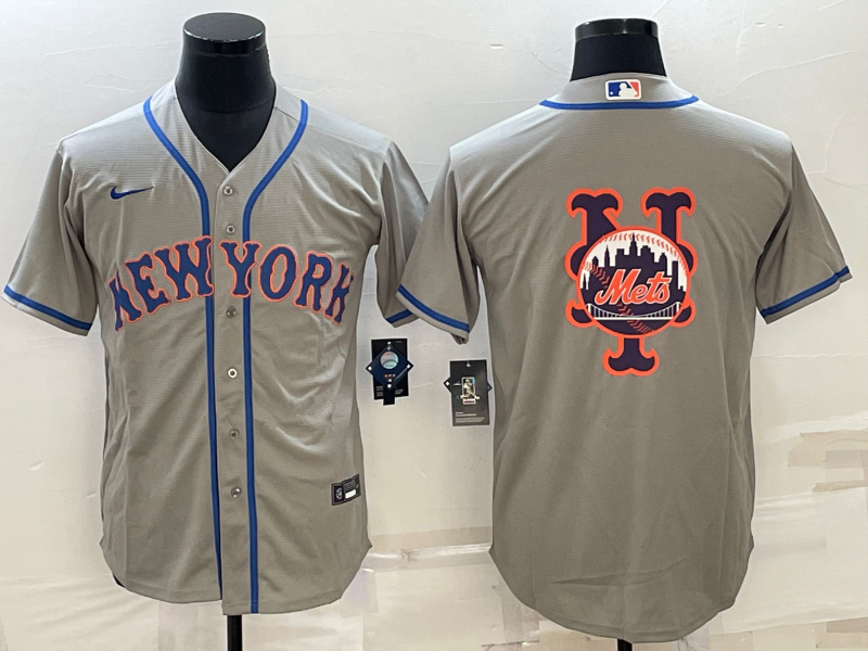 Men's New York Mets1 Gray Road Authentic Player Jersey