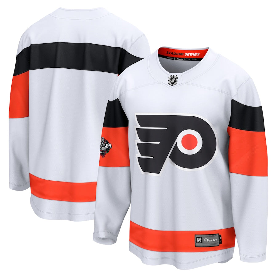 Custom Men's Philadelphia Flyers Fanatics White 2024 NHL Stadium Series Breakaway Jersey
