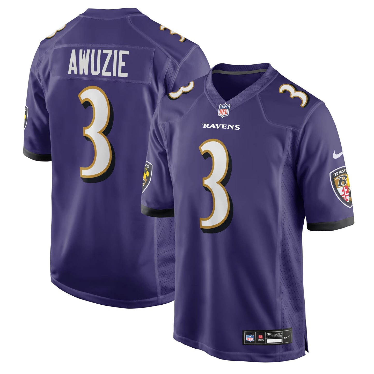 Baltimore Ravens Chidobe Awuzie Purple Team Game Jersey