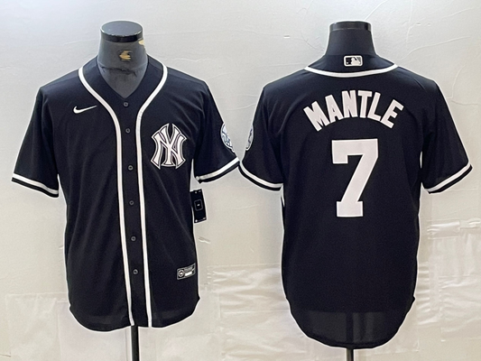 Men's New York Yankees Mickey Mantle Black Limited Jersey