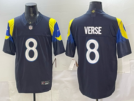 Men's Los Angeles Rams Jared Verse Midnight Blue 2025 Rivalries Collection Game Jersey