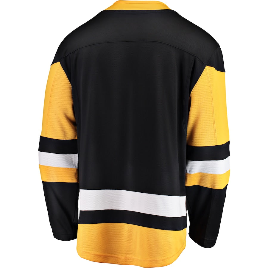 Custom Men's Pittsburgh Penguins Fanatics Black Breakaway Home Jersey