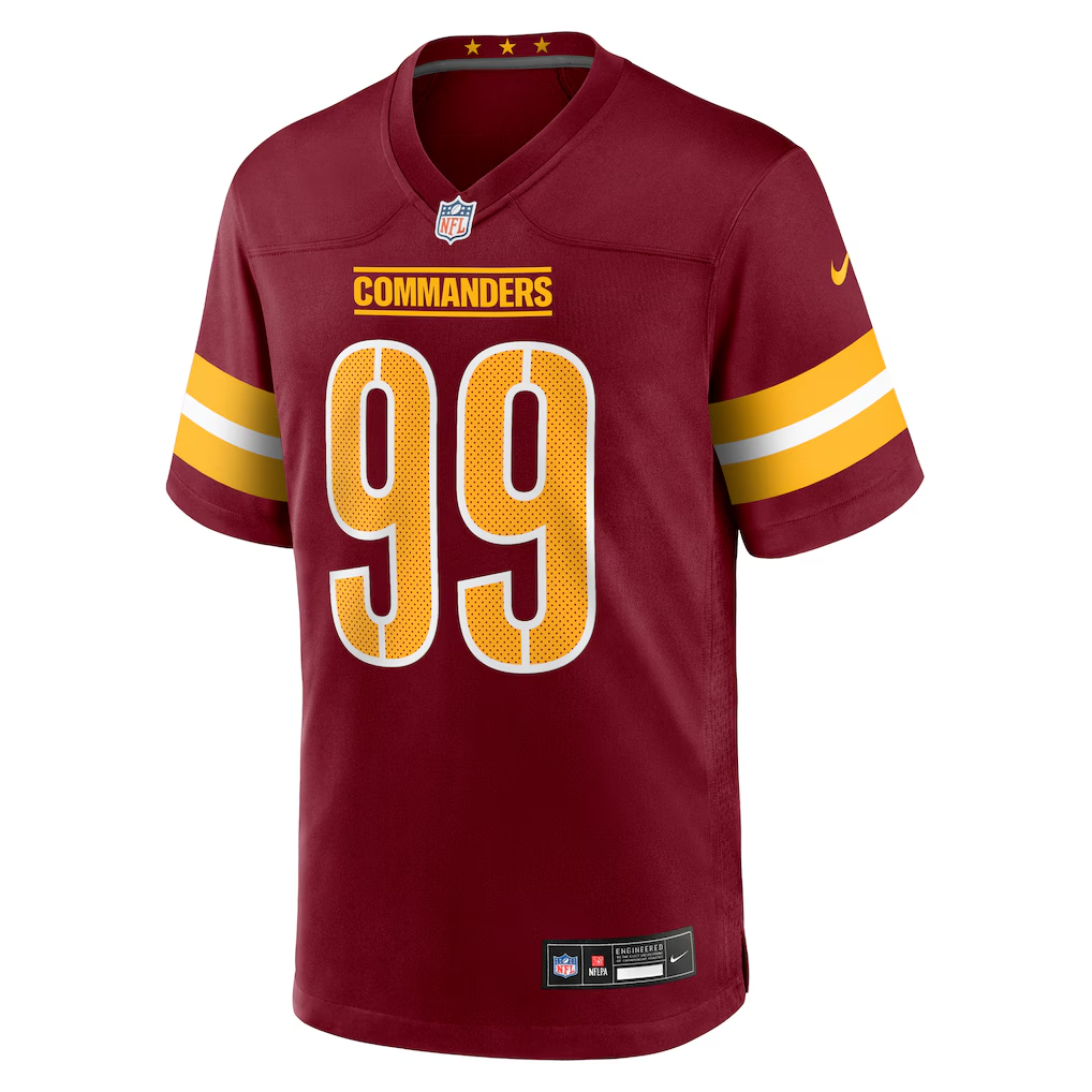 Men's Nike Javon Kinlaw Burgundy Washington Commanders Team Game Jersey