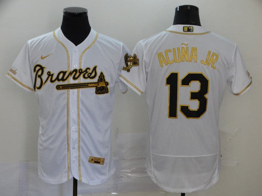 Men's Atlanta Braves Ronald Acuna Jr. White Replica Player Jersey