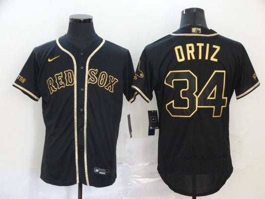Men's Boston Red Sox David Ortiz Black Replica Player Jersey