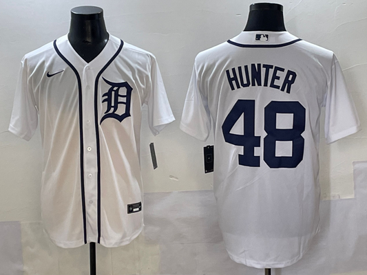 Men's Detroit Tigers Torii Hunter White Home Limited Player Jersey