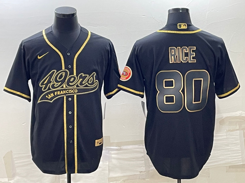 Men's San Francisco 49ers Jerry Rice Black Player Jersey Joint Edition