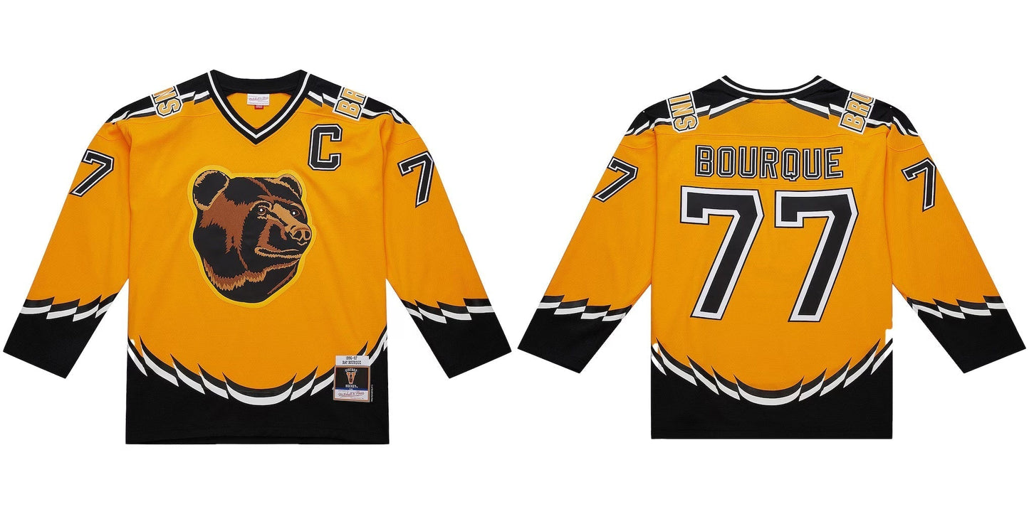 Men's Boston Bruins Ray Bourque Mitchell & Ness Gold Big & Tall 1996-97 Blue Line 2.0 Yellow Jersey