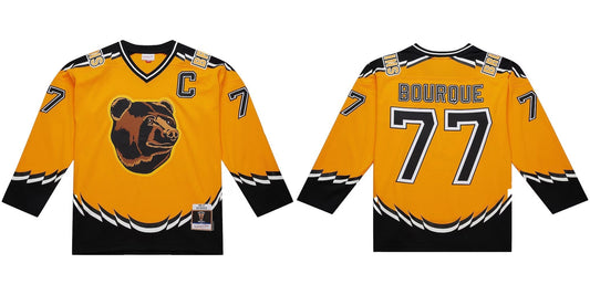 Men's Boston Bruins Ray Bourque Mitchell & Ness Gold Big & Tall 1996-97 Blue Line 2.0 Yellow Jersey