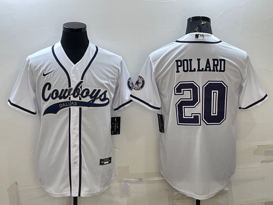 Men's Dallas Cowboys Tony Pollard White Game Jersey Joint Edition