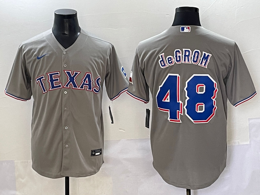 Men's Texas Rangers Jacob deGrom Gray Limited Player Jersey