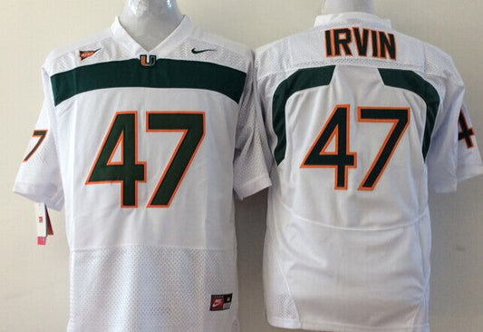 Men's Miami Hurricanes Michael Irvin White Team Football Jersey