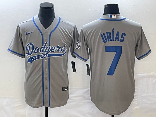 Men's Los Angeles Dodgers Julio Urias Gray Player Jersey Joint Edition
