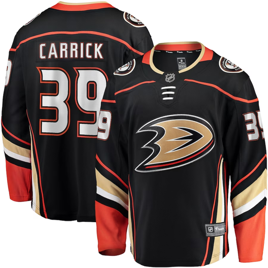 Men's Anaheim Ducks Sam Carrick Black Home Breakaway Player Jersey