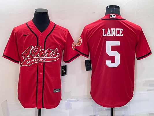 Men's San Francisco 49ers Trey Lance Red Game Jersey Joint Edition