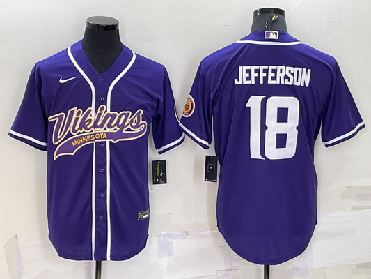 Men's Minnesota Vikings Justin Jefferson Purple Game Jersey Joint Edition