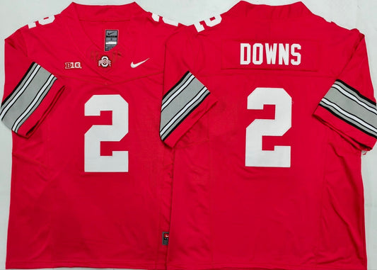 Men's Ohio State Buckeyes Caleb Downs Red Player Jersey