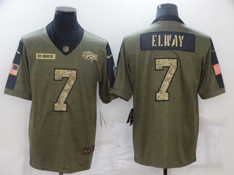 Men's Denver Broncos John Elway Brown Game Player Jersey
