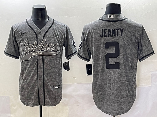 Men's Las Vegas Raiders Ashton Jeanty Gray Game Player Jersey