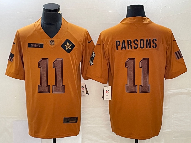 Men's Dallas Cowboys Micah Parsons Brown 2023 Salute To Service Limited Jersey