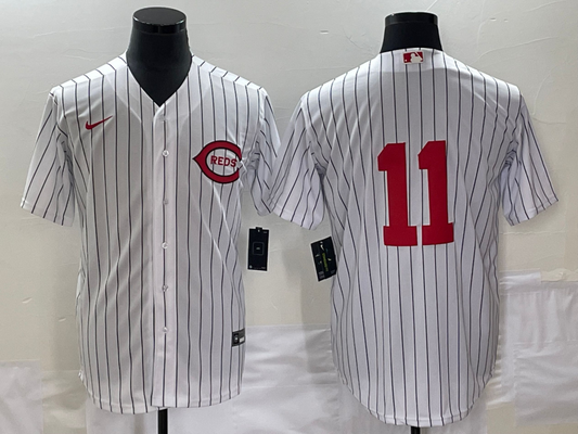 Men's Cincinnati Reds Barry Larkin White 2022 MLB at Field of Dreams Game Authentic Player Jersey