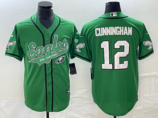 Men's Philadelphia Eagles Randall Cunningham Kelly Green Game Jersey Joint Edition