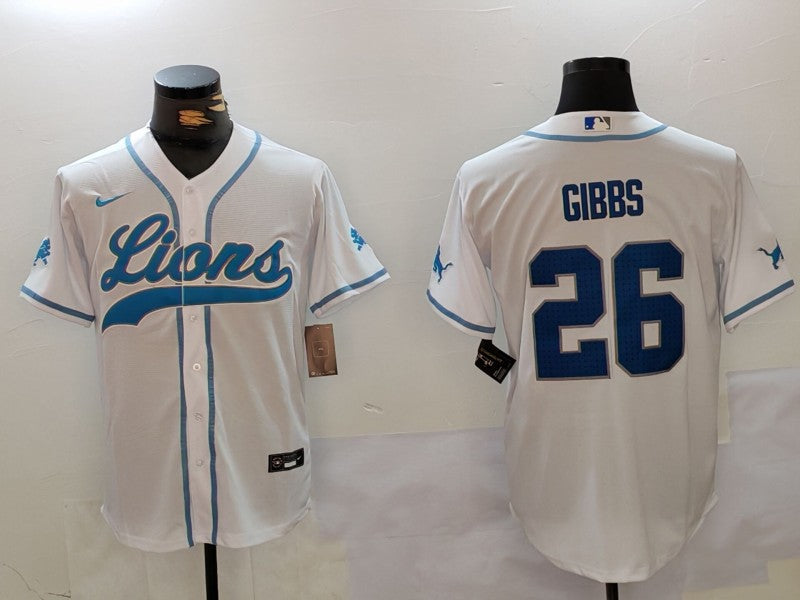 Men's Detroit Lions Jahmyr Gibbs White Player Jersey