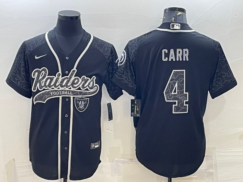 Men's Las Vegas Raiders Derek Carr Black RFLCTV Limited Jersey Joint Edition