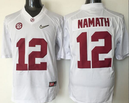 Men's Alabama Crimson Tide Joe Namath White Player Game Jersey