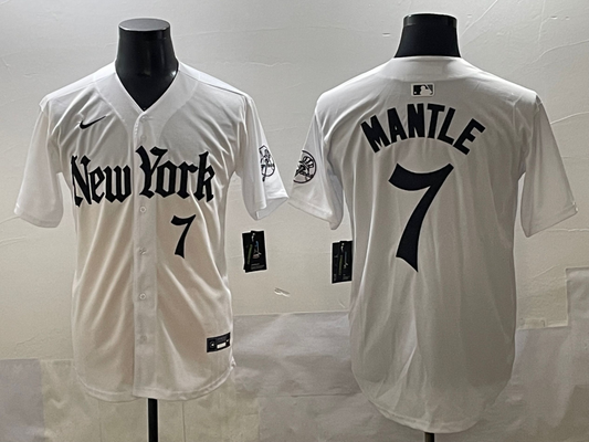Men's New York Yankees Mickey Mantle White Alternate Limited Player Jersey