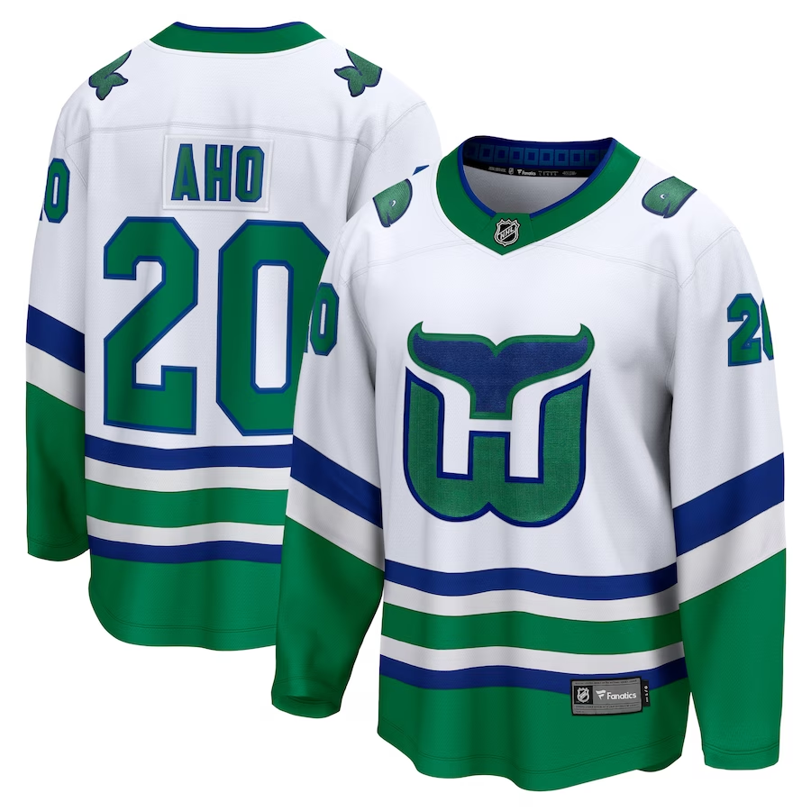 Men's Carolina Hurricanes Sebastian Aho White Home Breakaway Jersey