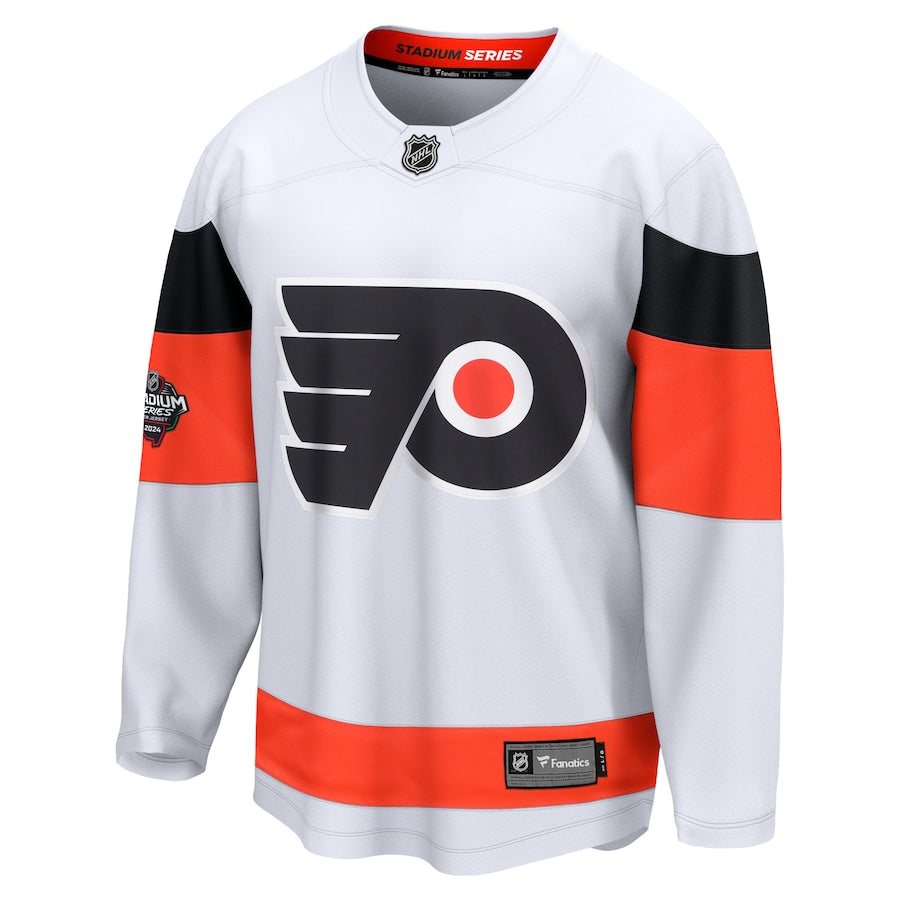 Custom Men's Philadelphia Flyers Fanatics White 2024 NHL Stadium Series Breakaway Jersey