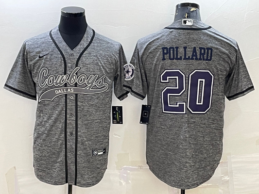 Men's Dallas Cowboys Tony Pollard Gray Player Jersey Joint Edition