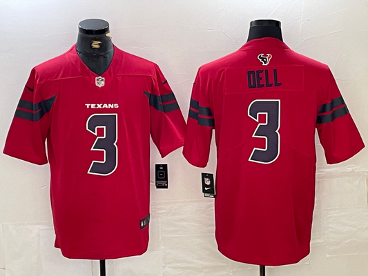 Men's Houston Texans Tank Dell Red Alternate Game Jersey