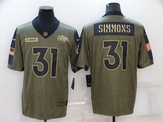 Men's Denver Broncos Justin Simmons Brown Game Jersey