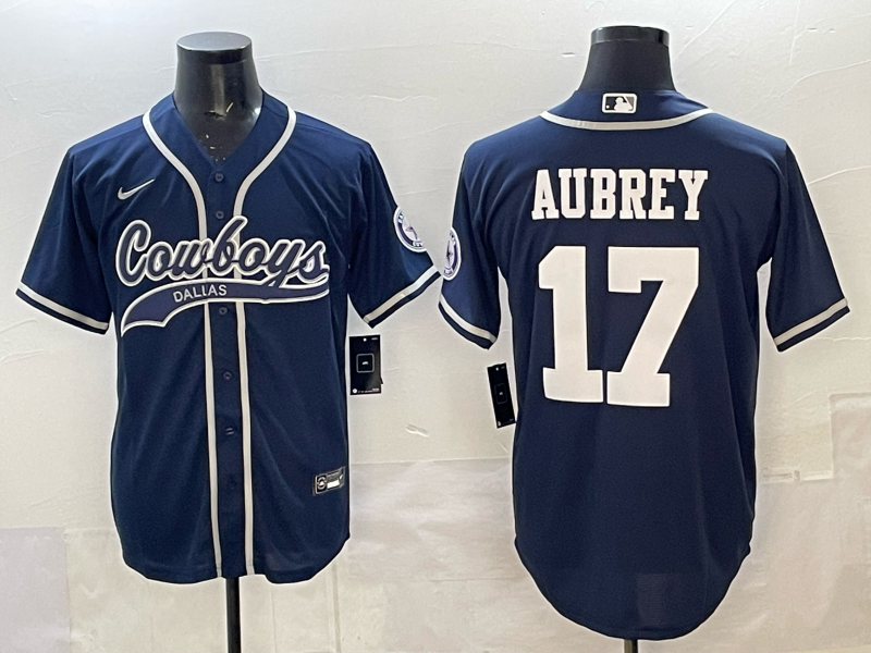 Men's Dallas Cowboys Brandon Aubrey #17 Navy Game Jersey