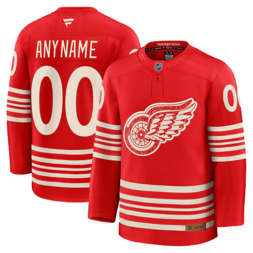 Custom Detroit Red Wings Centennial Fanatics 100th Anniversary Jersey