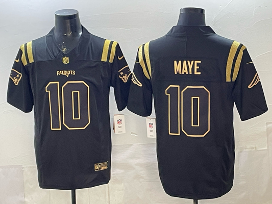 Men's New England Patriots Drake Maye Black Game Jersey