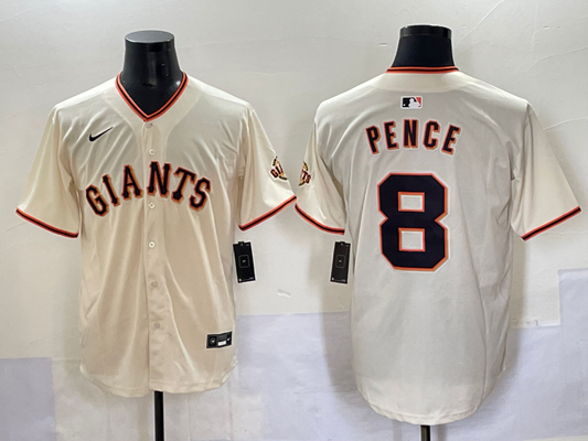 Men's San Francisco Giants Hunter Pence Cream Home Replica Player Jersey