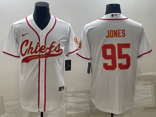 Men's Kansas City Chiefs Chris Jones White Game Jersey Joint Edition