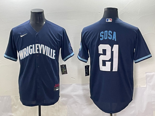 Men's Chicago Cubs Sammy Sosa Navy City Connect Replica Jersey