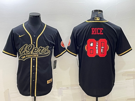 Men's San Francisco 49ers Jerry Rice Black Game Player Jersey Joint Edition